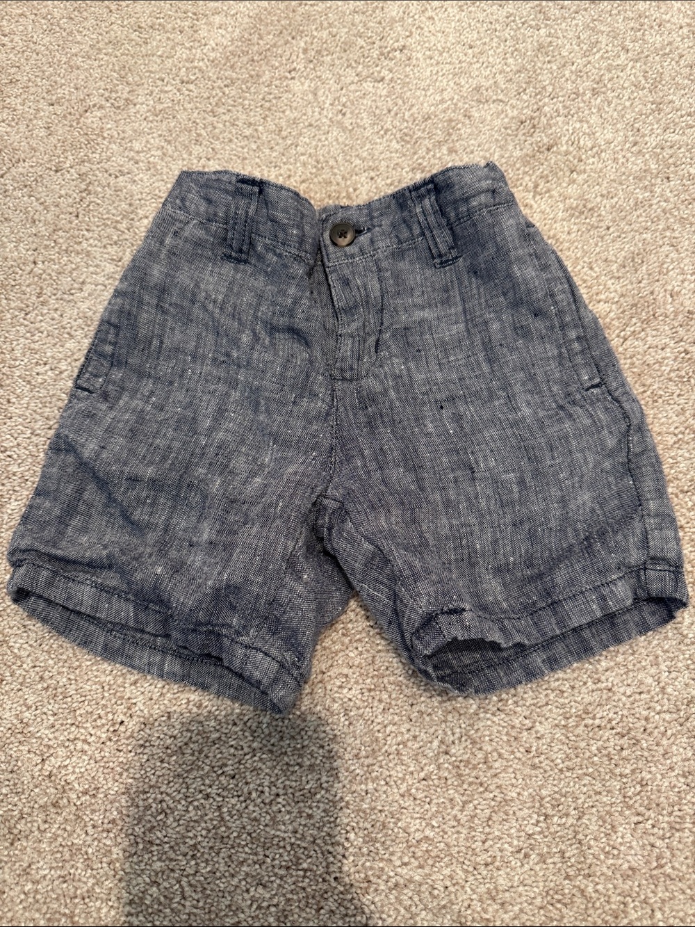 Janie and Jack Slate Gray Linen-Blend Flat Front Shorts